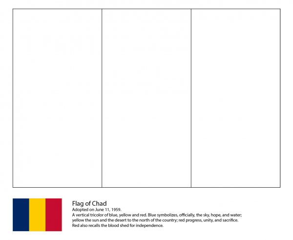 Flag of Chad coloring page image