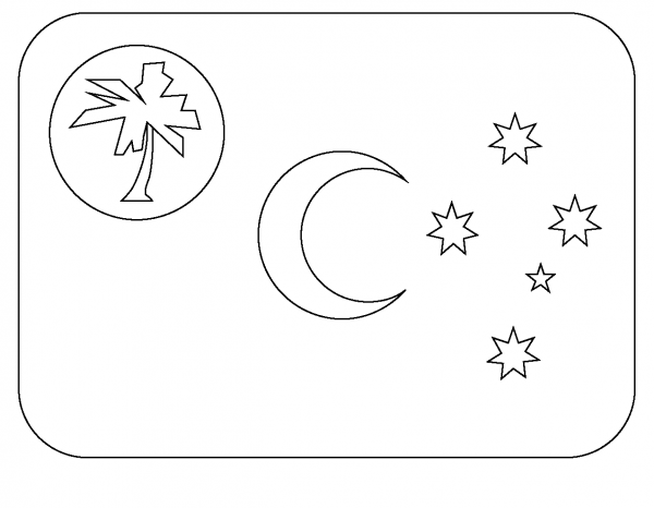 Flag of Cocos Keeling Islands Emoji coloring page image