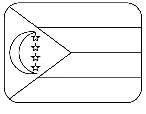 Flag of Comoros Emoji coloring page image
