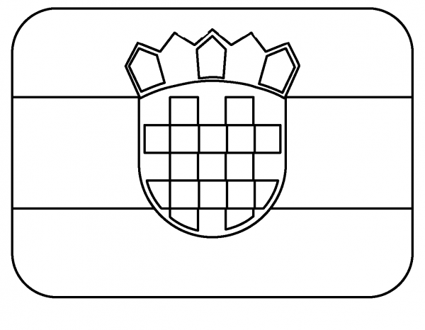 Flag of Croatia Emoji coloring page image