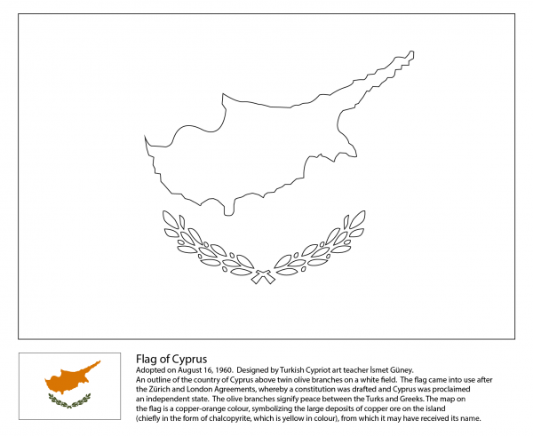 Flag of Cyprus coloring page image
