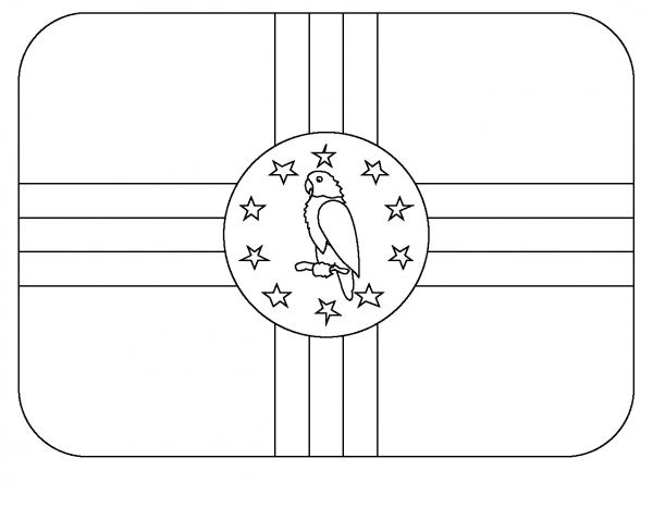 Flag of Dominica Emoji coloring page image
