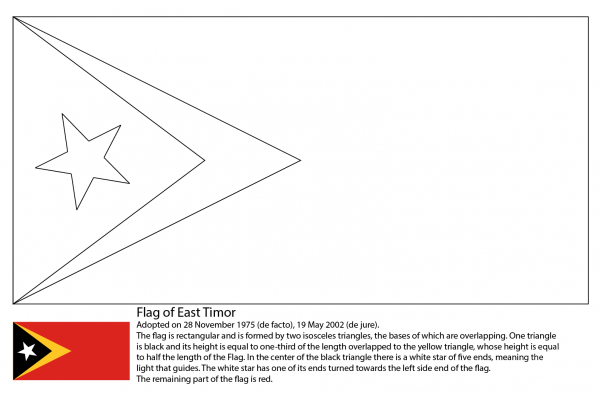 Flag of East Timor coloring page image