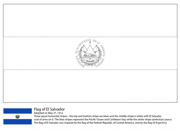 Flag of El Salvador coloring page image