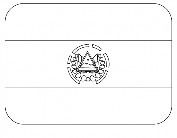 Flag of El Salvador Emoji coloring page image