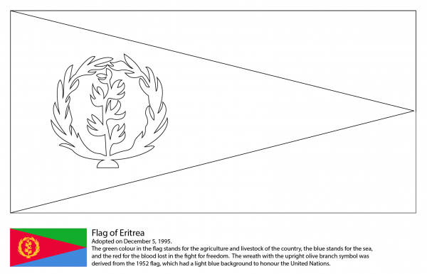 Flag of Eritrea coloring page image