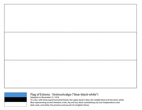 Flag of Estonia coloring page image