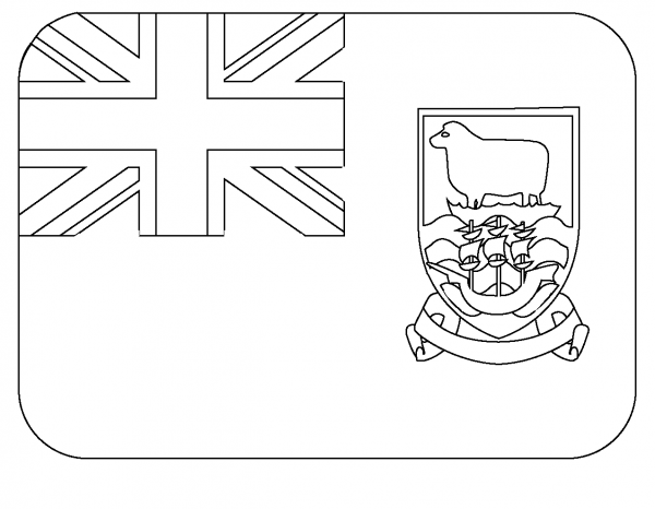 Flag of Falkland Islands Emoji coloring page image
