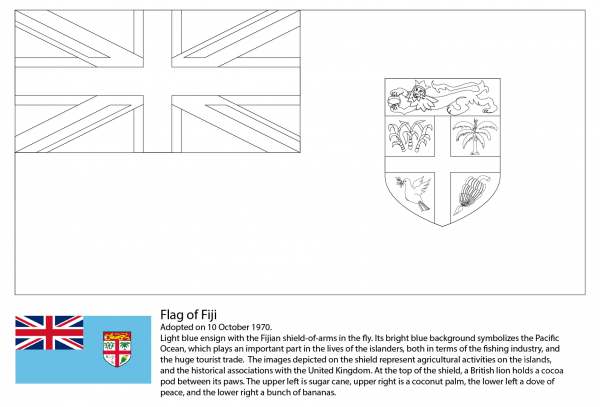 Flag of Fiji coloring page image