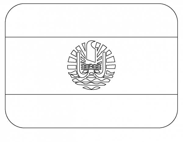 Flag of French Polynesia Emoji coloring page image