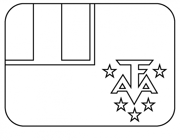 Flag of French Southern Territories Emoji coloring page image