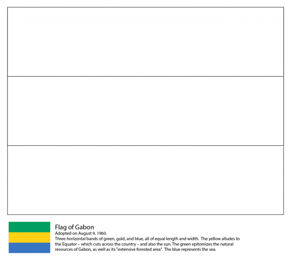 Flag of Gabon coloring page image