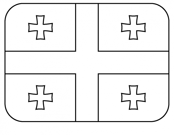Flag of Georgia Emoji coloring page image