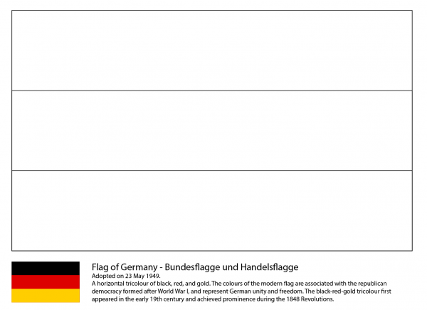 Flag of Germany coloring page image