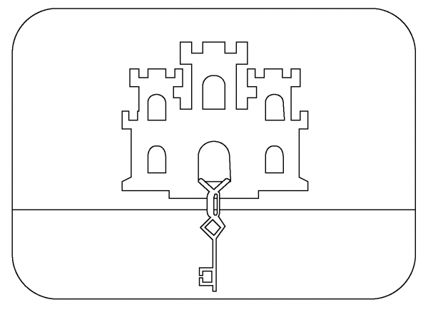 Flag of Gibraltar Emoji coloring page image