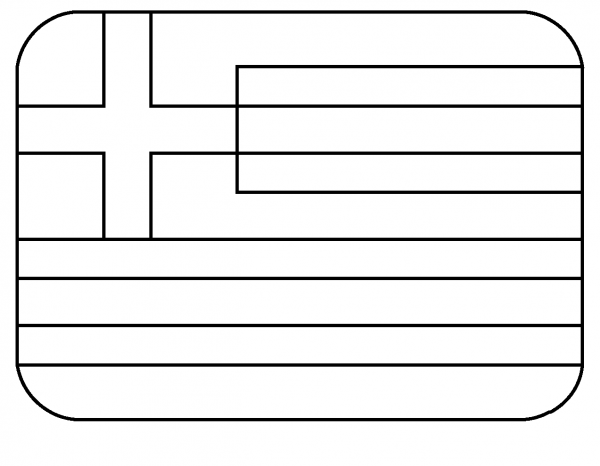 Flag of Greece Emoji coloring page image