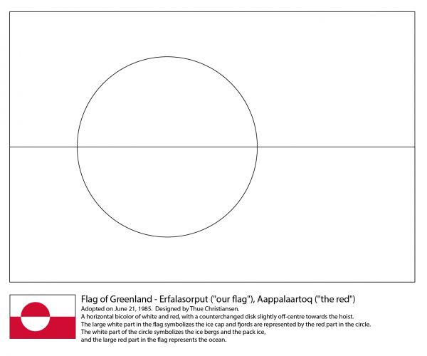 Flag of Greenland coloring page image