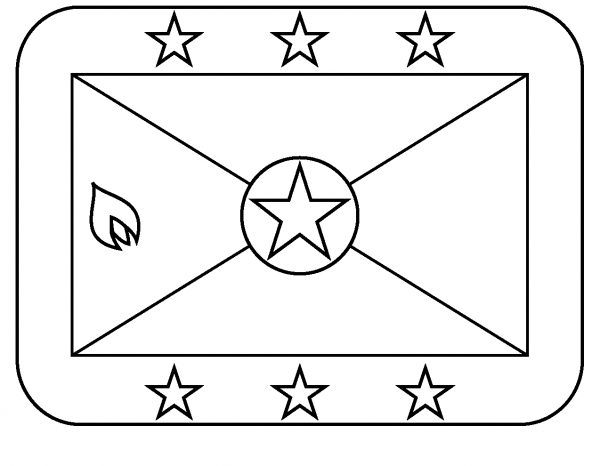 Flag of Grenada Emoji coloring page image