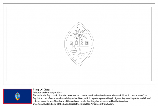 Flag of Guam coloring page image