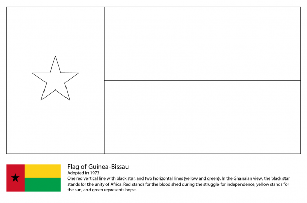 Flag of Guinea Bissau coloring page image
