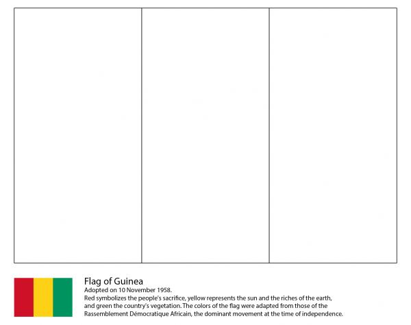 Flag of Guinea coloring page image