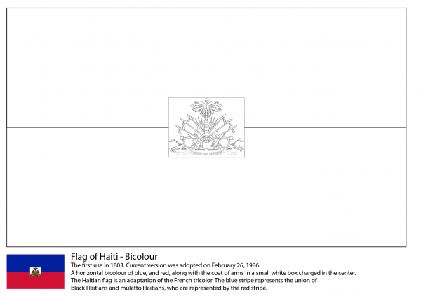 Flag of Haiti coloring page image