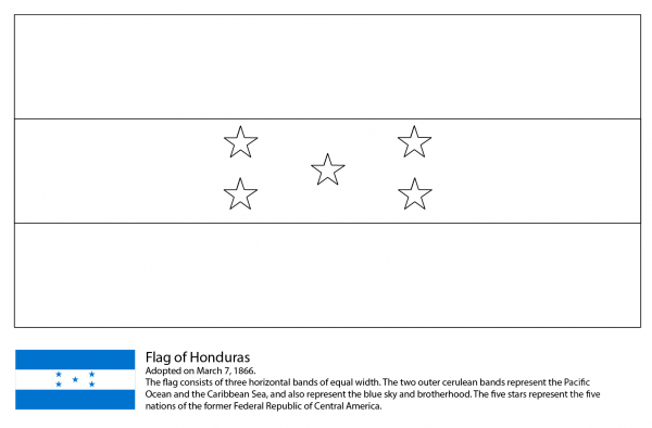 Flag of Honduras coloring page - ColouringPages