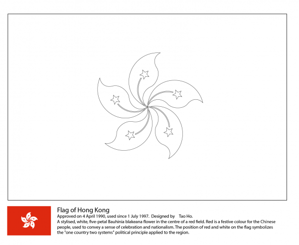 Flag of Hong Kong coloring page image