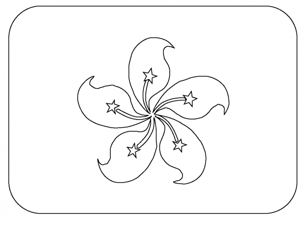 Flag of Hong Kong Sar China Emoji coloring page image