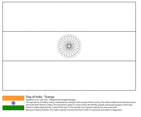 Flag of India coloring page - ColouringPages