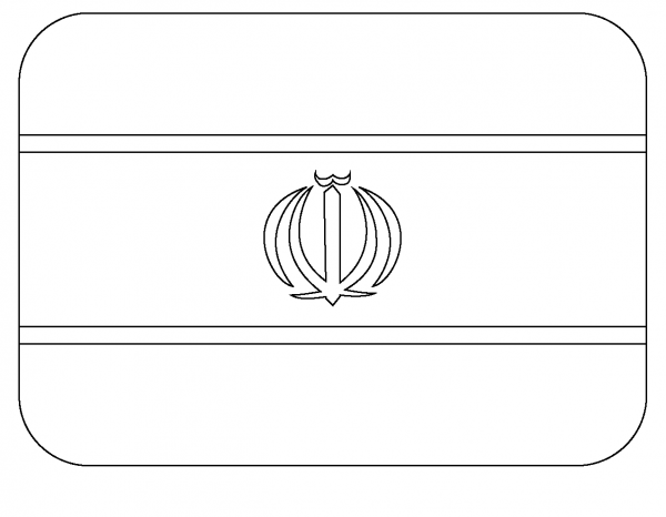 Flag of Iran Emoji coloring page image