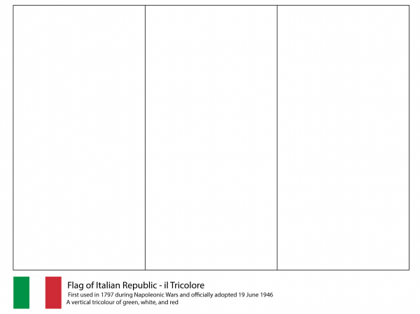 Flag of Italy coloring page image