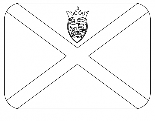 Flag of Jersey Emoji coloring page image