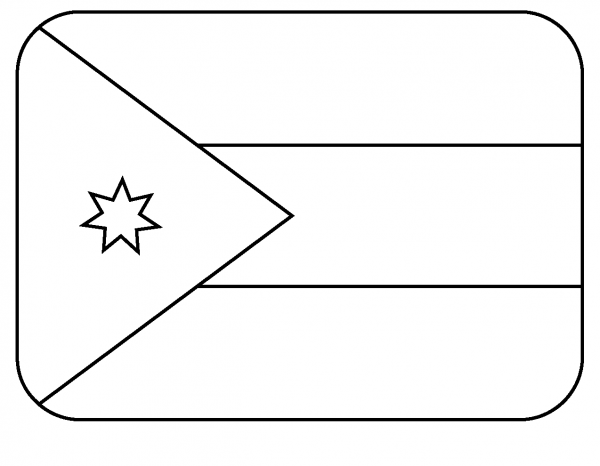 Flag of Jordan Emoji coloring page image