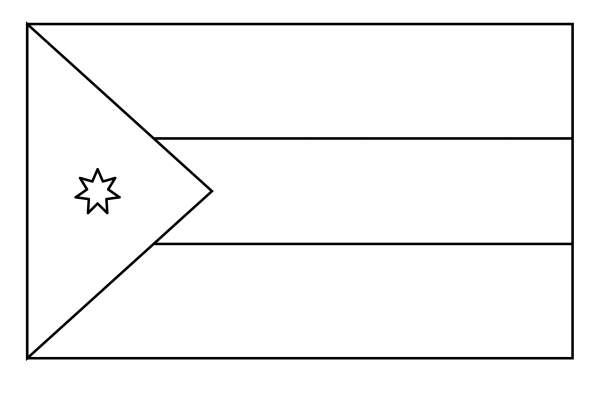 Flag of Jordan Emoji coloring page image