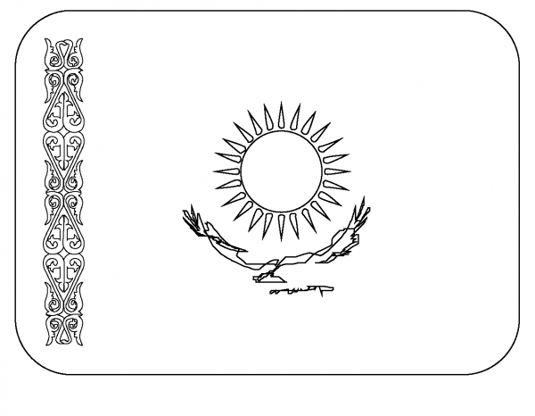 Flag of Kazakhstan Emoji coloring page image