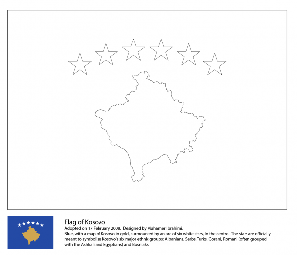 Flag of Kosovo coloring page image