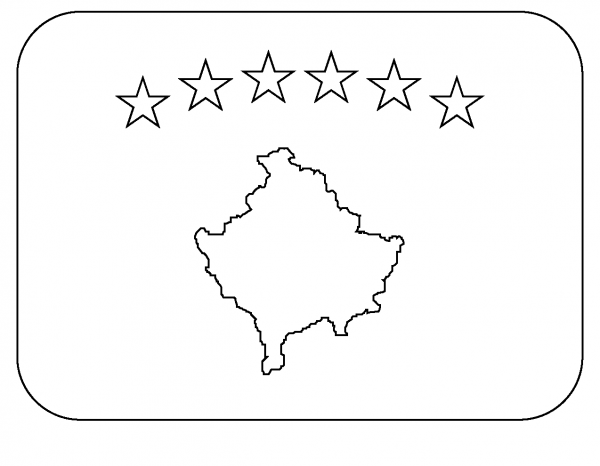 Flag of Kosovo Emoji coloring page image
