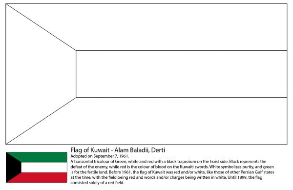 Flag of Kuwait coloring page image