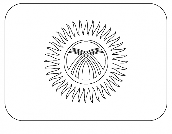 Flag of Kyrgyzstan Emoji coloring page image