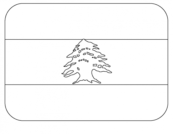 Flag of Lebanon Emoji coloring page image