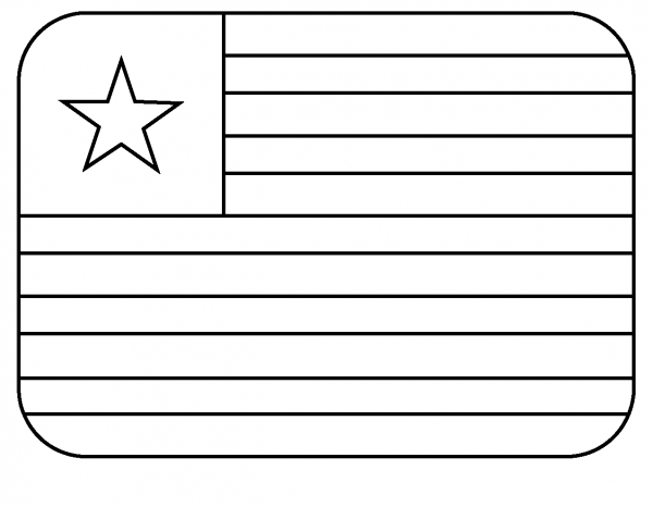 Flag of Liberia Emoji coloring page image