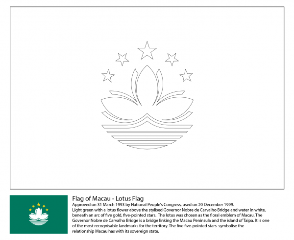Flag of Macau coloring page image