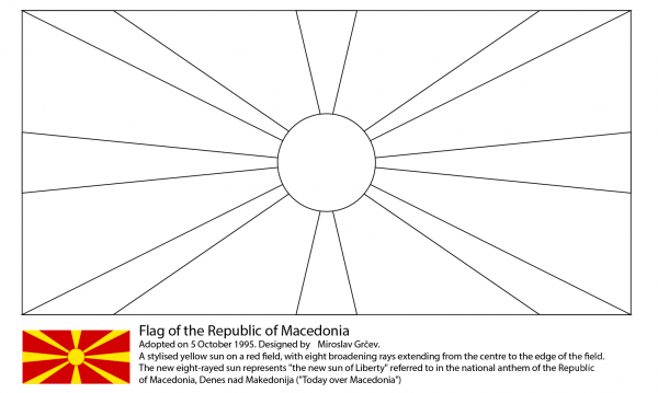 Flag of Macedonia coloring page image