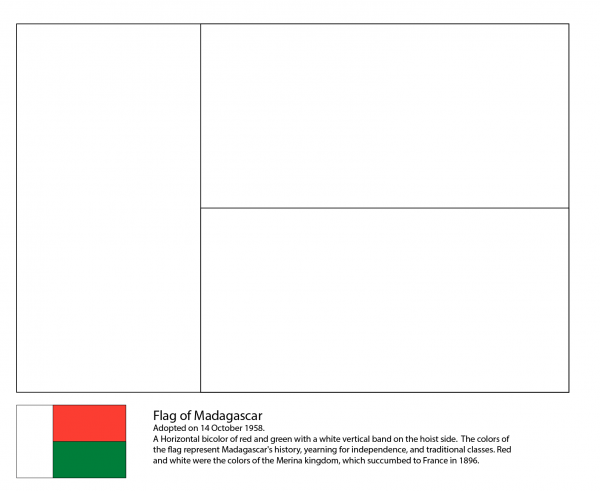 Flag of Madagascar coloring page image