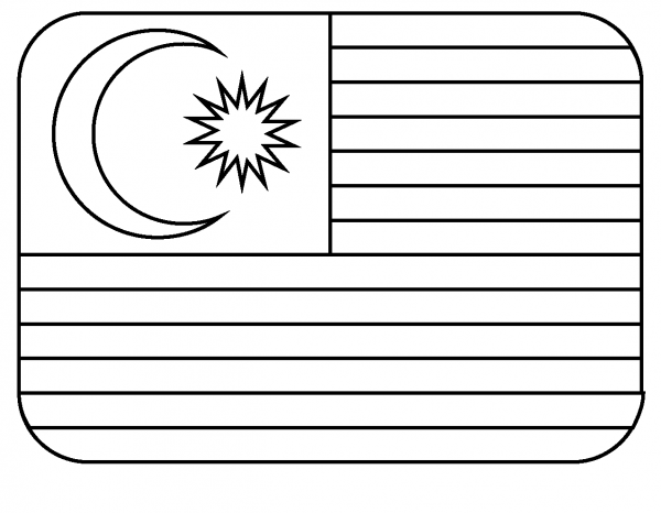 Flag of Malaysia Emoji coloring page image