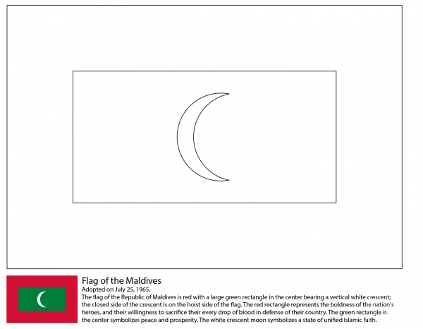 Flag of Maldives coloring page image