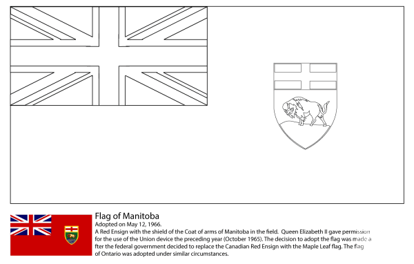 Flag of Manitoba coloring page image