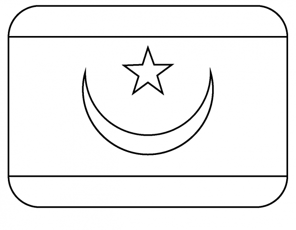 Flag of Mauritania Emoji coloring page image