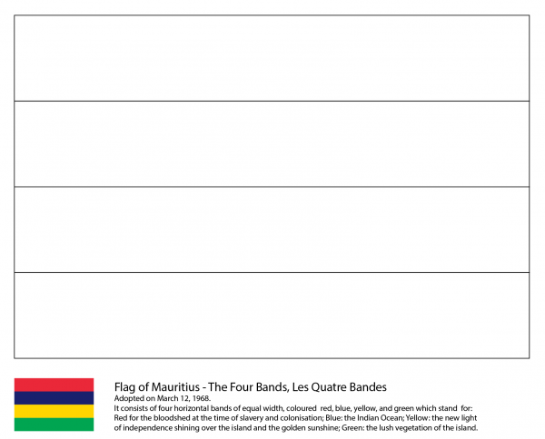 Flag of Mauritius coloring page image